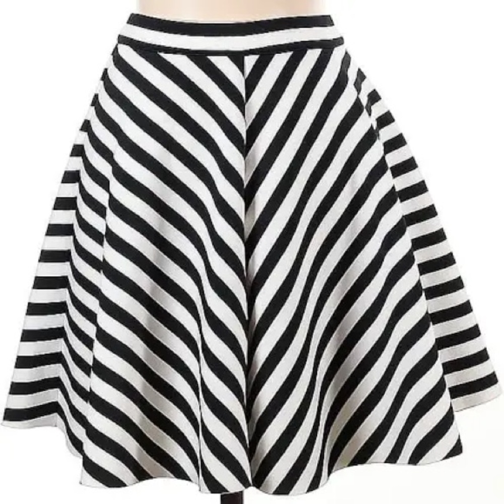 Striped Black and White Women's Skirt